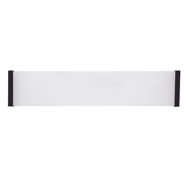 48 in. x 10 in. Matte Black Wood End Cap LED Flush Mount Ceiling Light 4200 Lumens 3000K 4000K 5000K Kitchen Office