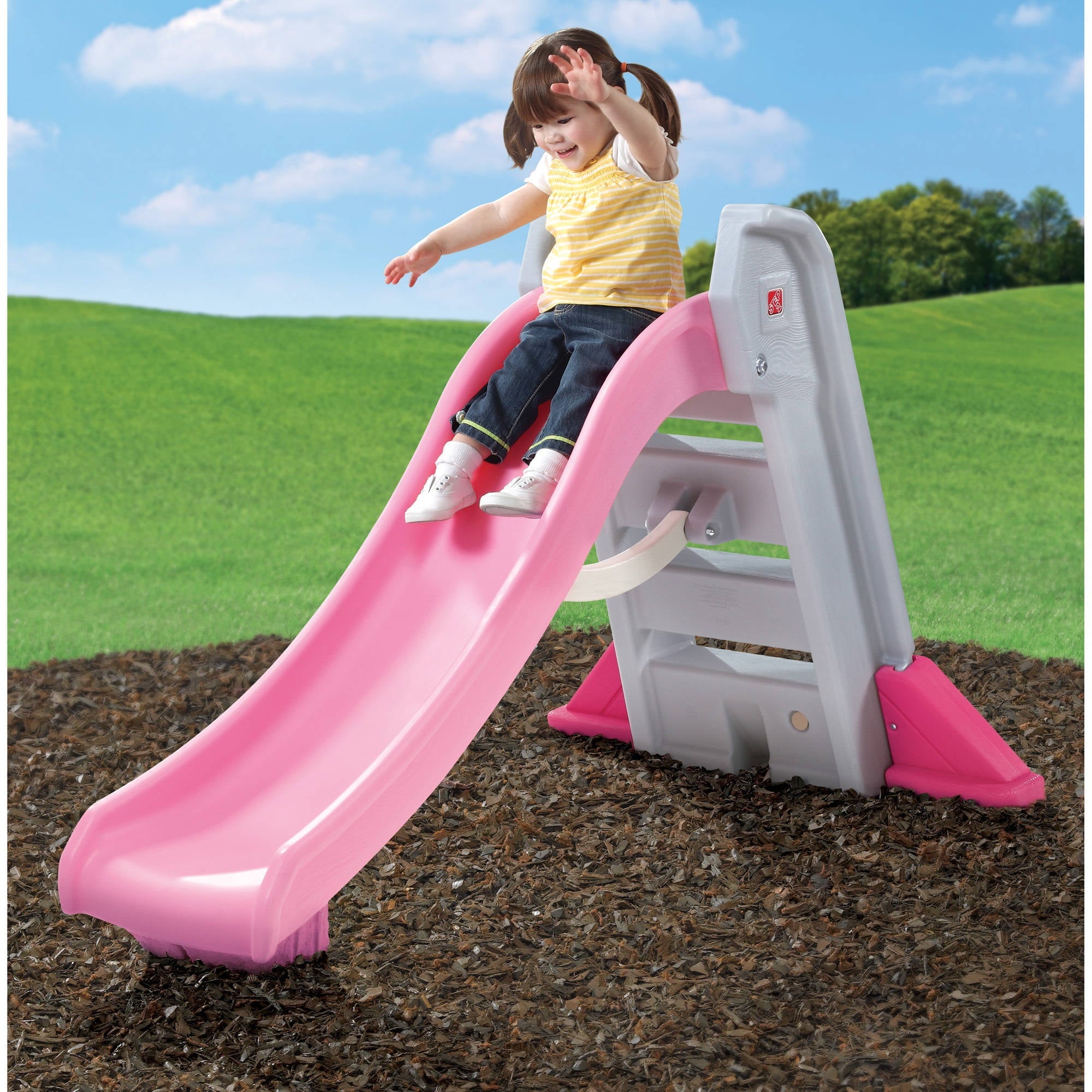 Step2 Naturally Playful Big Folding Slide Pink, Toddlers