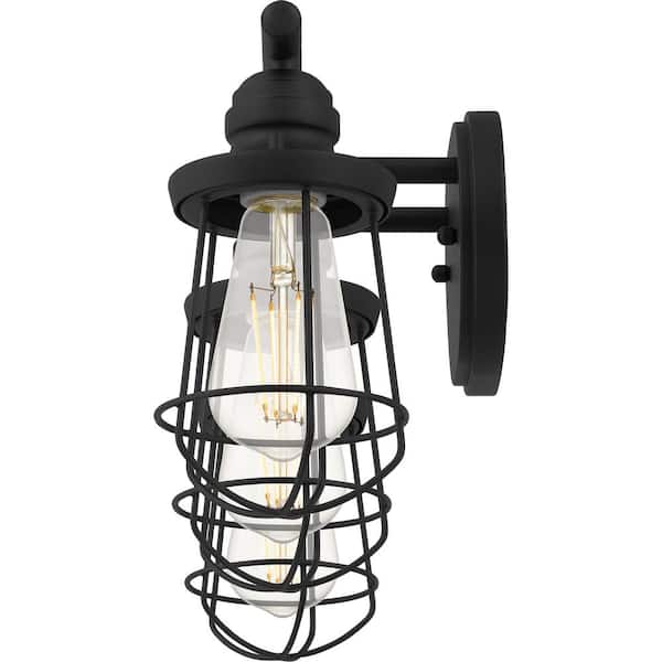 Southbourne 3-Light Matte Black Vanity Light with Open Steel Cage Frame