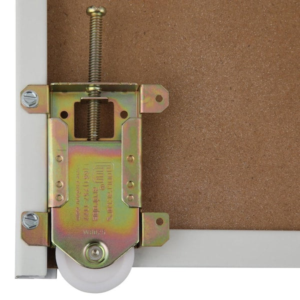 60 in. x 81 in. Colonial White Steel Prefinished Hardboard Panels Framed Interior Sliding Door