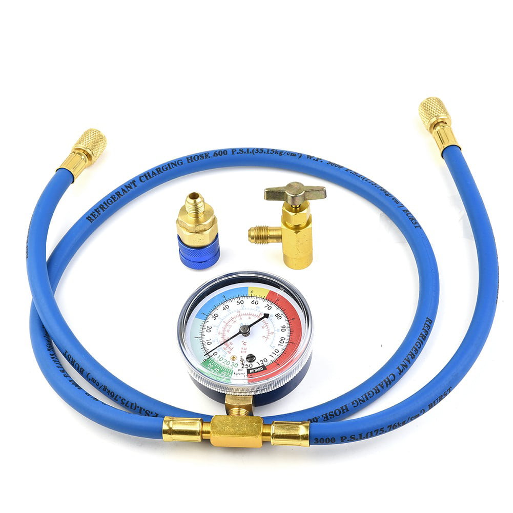 Car Auto Air Conditioning AC R134A Refrigerant Recharge Measuring Hose w/ Gauge