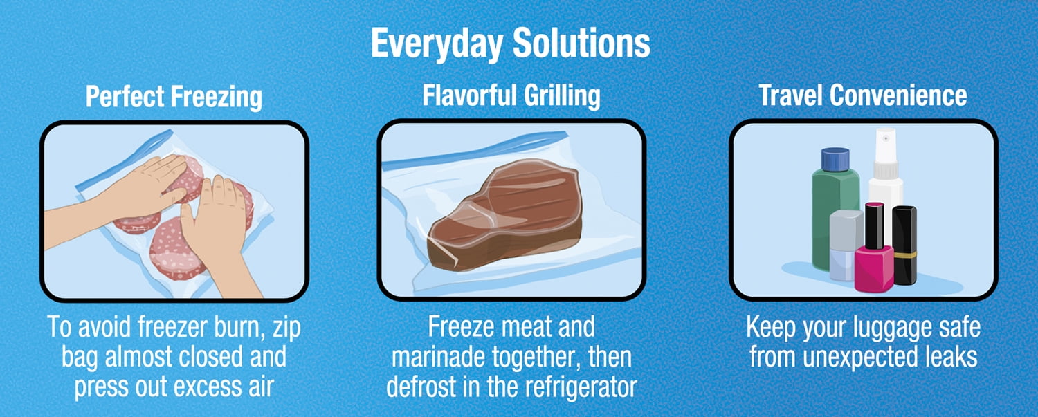 Great Value Double Zipper Freezer Bags, 2 Gallon, 10 Count