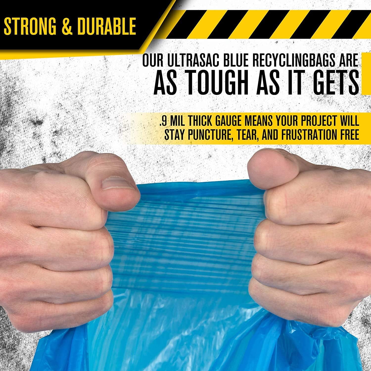 Ultrasac - Drawstring Recycling Bags, 33 Gallon, .9 Mil, 33