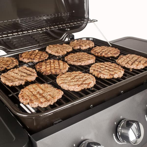 3-Burner Open Cart Propane Gas Grill in Black