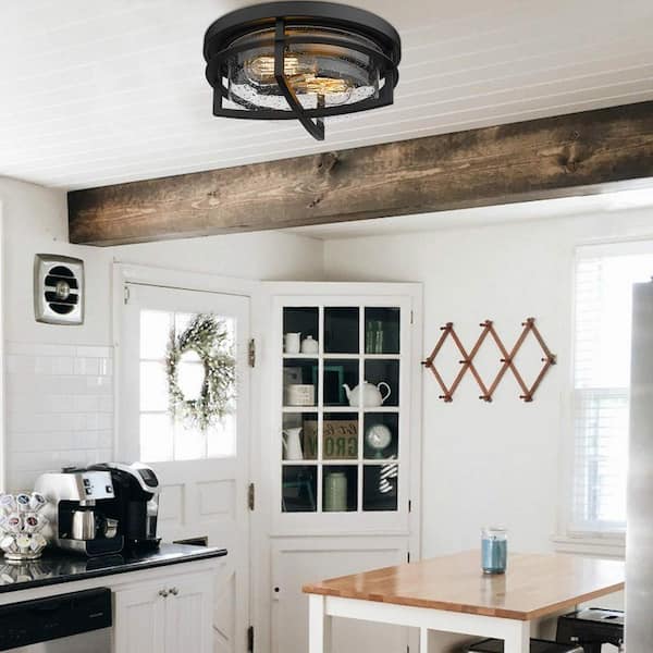 13 in. 2 Light Farmhouse Flush Mount