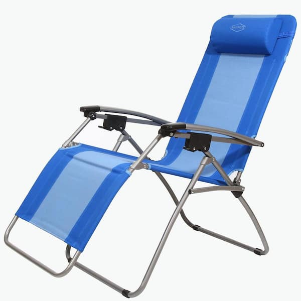 Anti Gravity Folding Camping Beach Chair, Blue (2-Pack), 17 in. Seat Height, 23 lbs. Product Weight