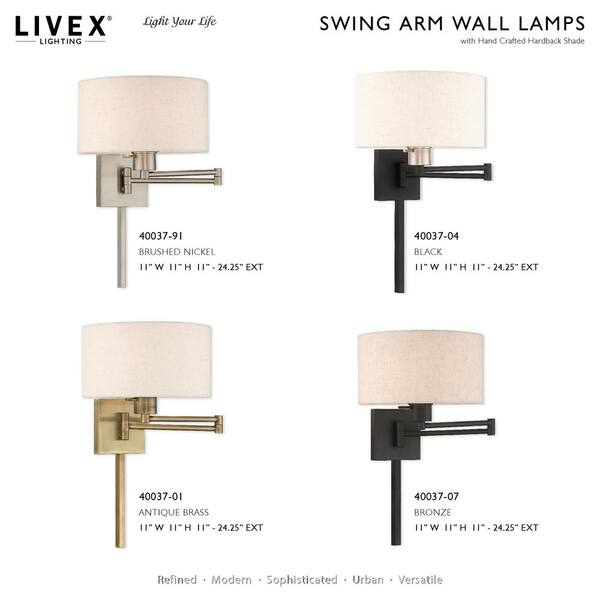 Swing Arm Wall Lamps 1 Light Antique Brass Swing Arm Wall Lamp