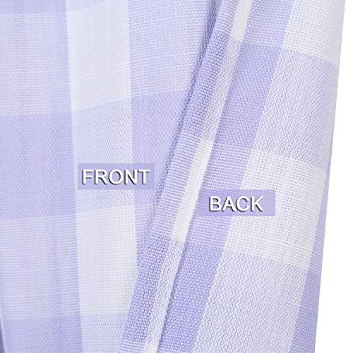 DSstyles Grey Buffalo Plaid Valances for Kitchen, Buffalo Check Gingham Pom Pom Valance Curtains for Windows Cafe Curtains Bathroom Window Curtains, 52x15 in