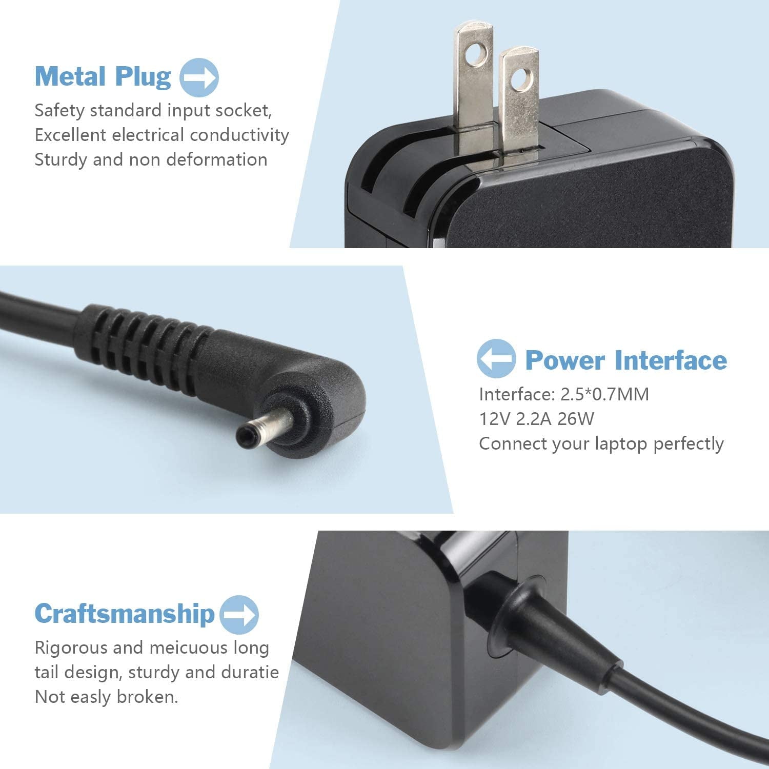 Samsung Chromebook Charger 26W 12V 2.2A Samsung Laptop Charger AC Adapter Charger for Samsung 11.6