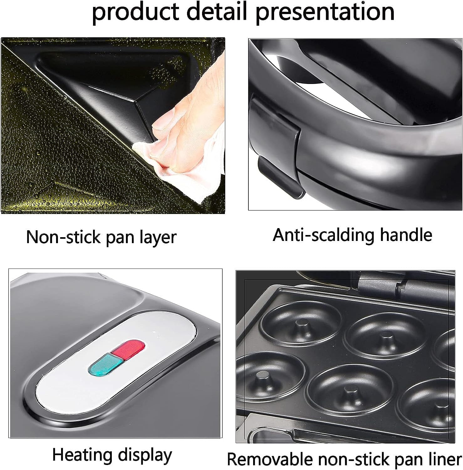 3 in 1 Electric Sandwich Maker, Panini Press Grill and Waffle Iron Set with Removable Non-Stick Plates, Perfect for Cooking Grilled Cheese, Tuna Melts, Burgers, Steaks and Snacks, Black