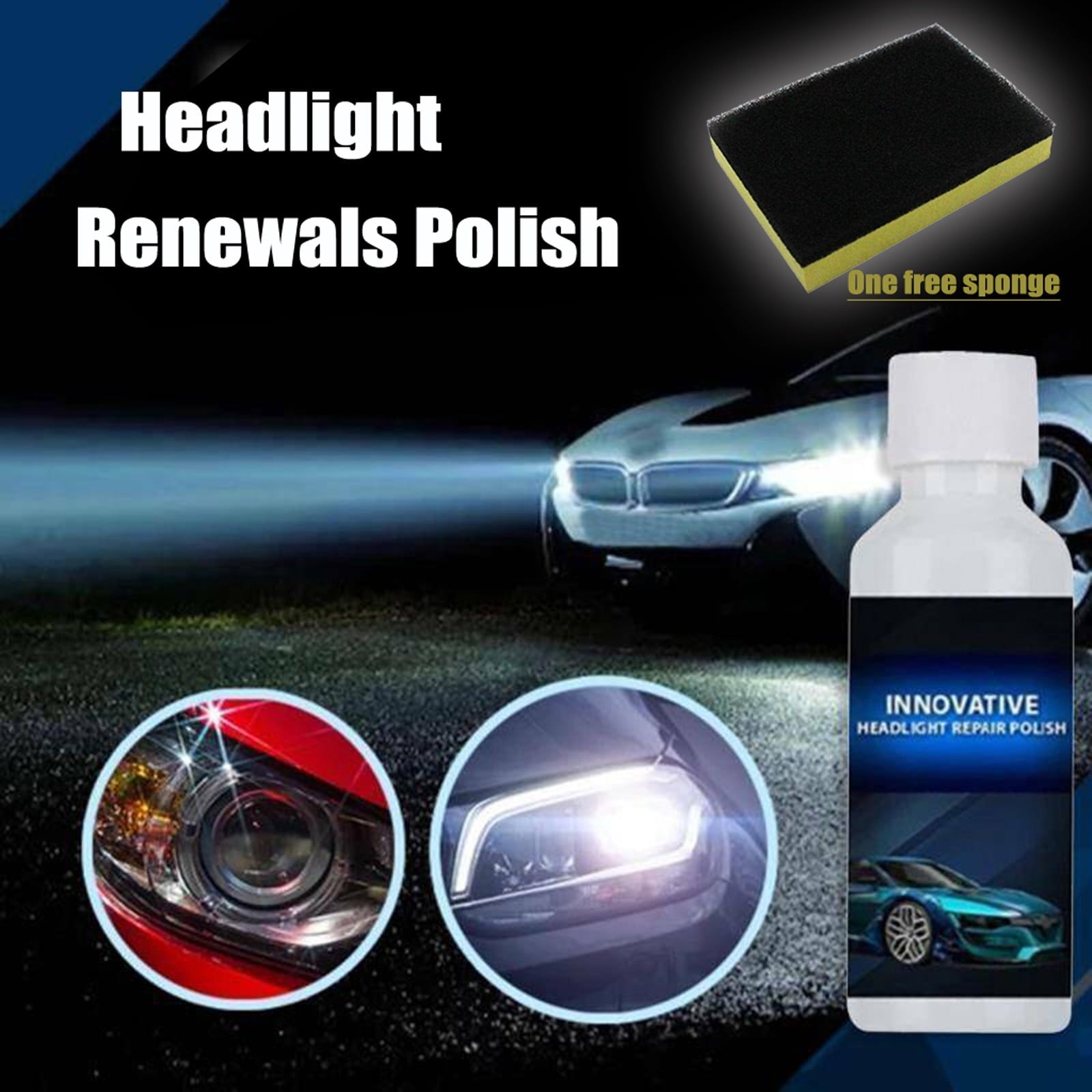 Giyblacko Cleaning brushes with handles Polish Headlight Renewals 20ml Headlight Kit Liquid Car Cleaning Cleaning Supplies