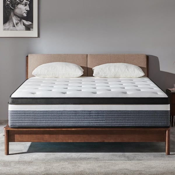 12 in. Queen Medium Innerspring Hybrid Mattress, Bed in a Box Mattress