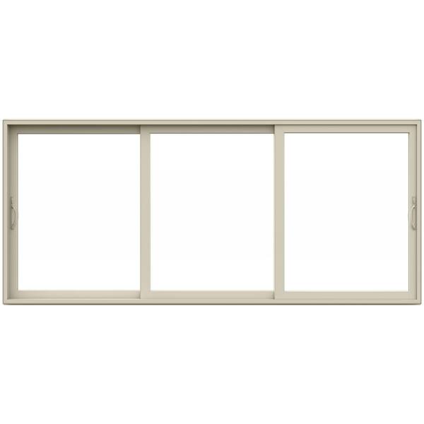 V4500 Multi-Slide 177 in. x 80 in. Universal Handing Low-E Desert Sand Vinyl 3-Panel Prehung Patio Door