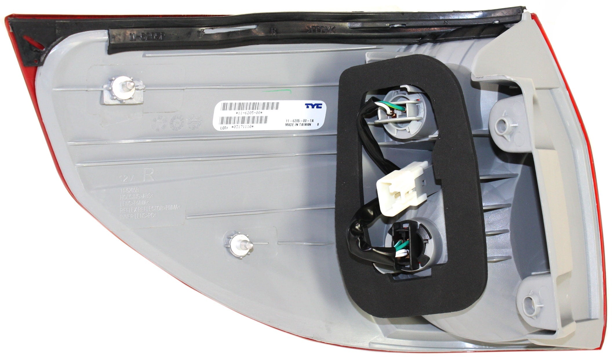 Tail Light Compatible With 2006-2010 Toyota Sienna Right Passenger Side, Outer With bulb(s)