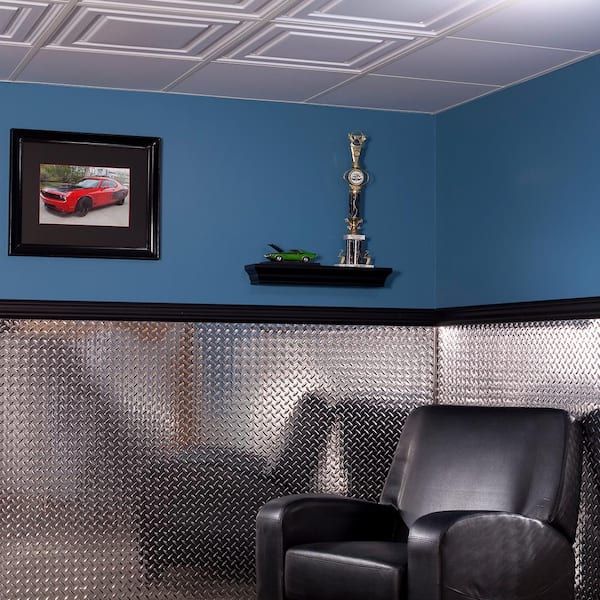 23.75 in. x 23.75 in. Border Fill Vinyl Lay-In White Ceiling Tile (Case of 12)