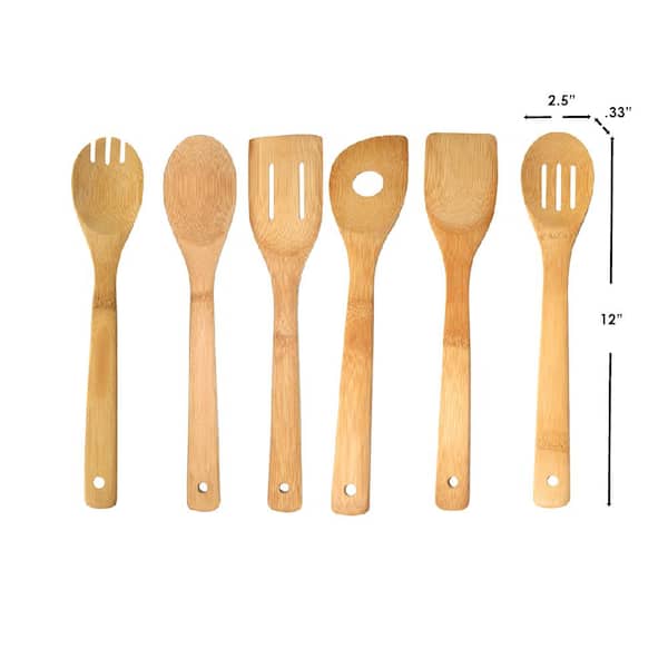 6-Piece Bamboo Kitchen Tool Set, Natural