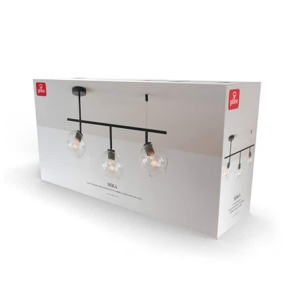 2.3 ft. 3-Light Matte Black Fixed Track Lighting Kit