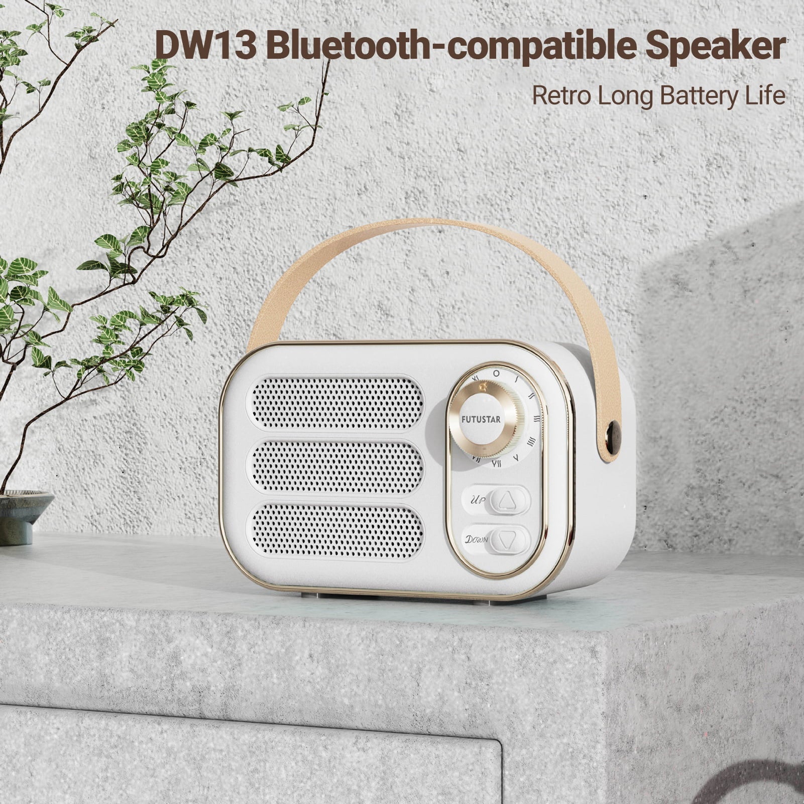 TongL DW13 Bluetooth-compatible Speaker Retro Long Battery Life Support TF/AUX Mini Portable Outdoor Wireless Subwoofer for Car