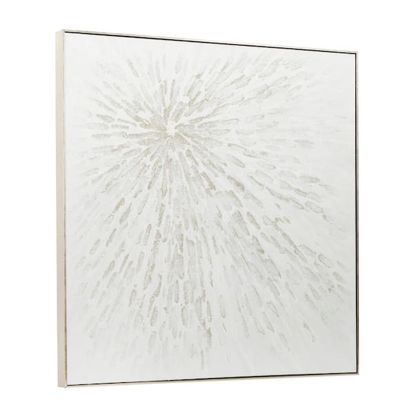1- Panel Starburst Framed Wall Art with Silver Frame 39 in. x 39 in.