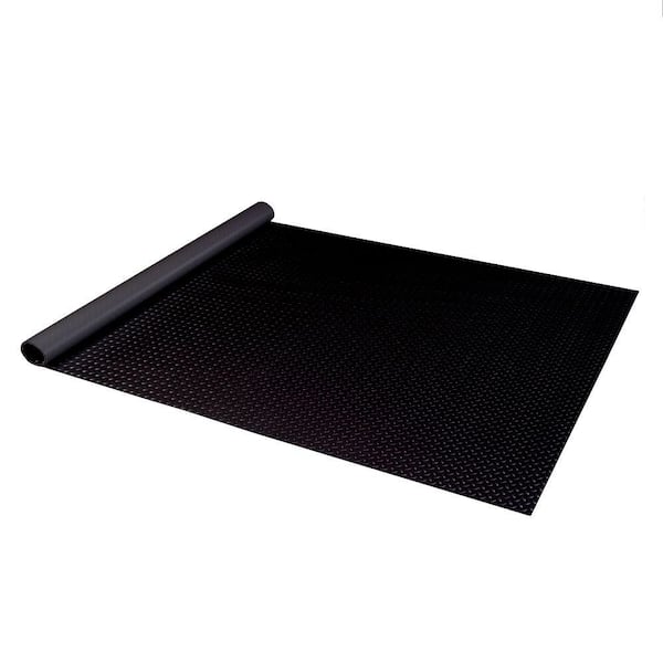 5 ft. x 12 ft. Black Textured PVC Long Golf Cart Mat