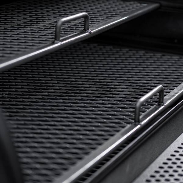 Grand Champ Charcoal Grill and Offset Smoker in Black