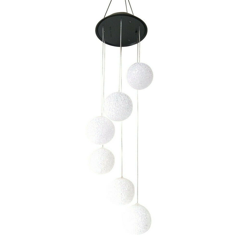 Solar Color Changing LED Ball Wind Chimes Home Garden Yard Decor Light Lamp