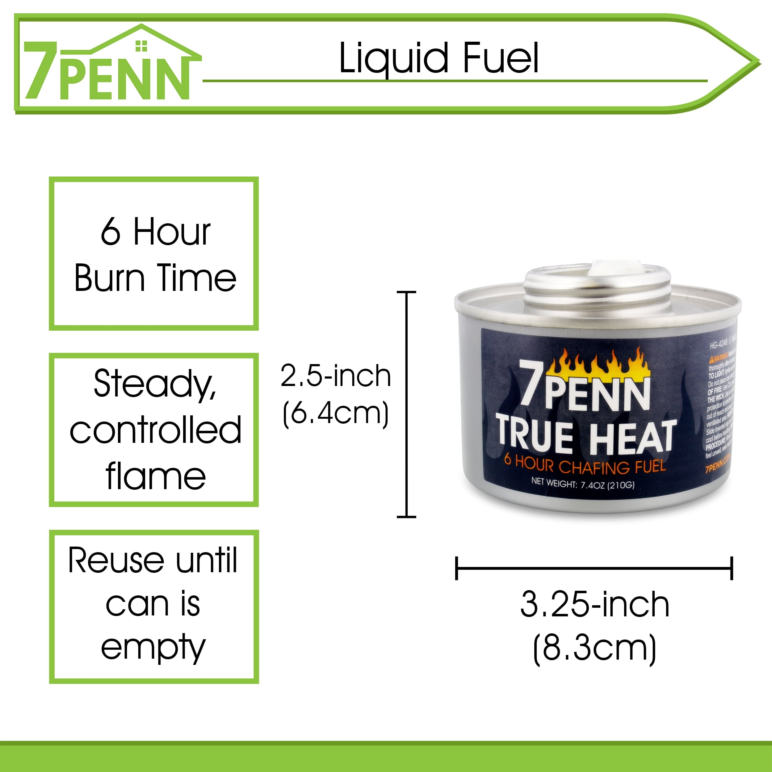 7Penn 6 Hour Fuel for Chafing Dish - 12pk Chafing Dish Burners with Lid Openers