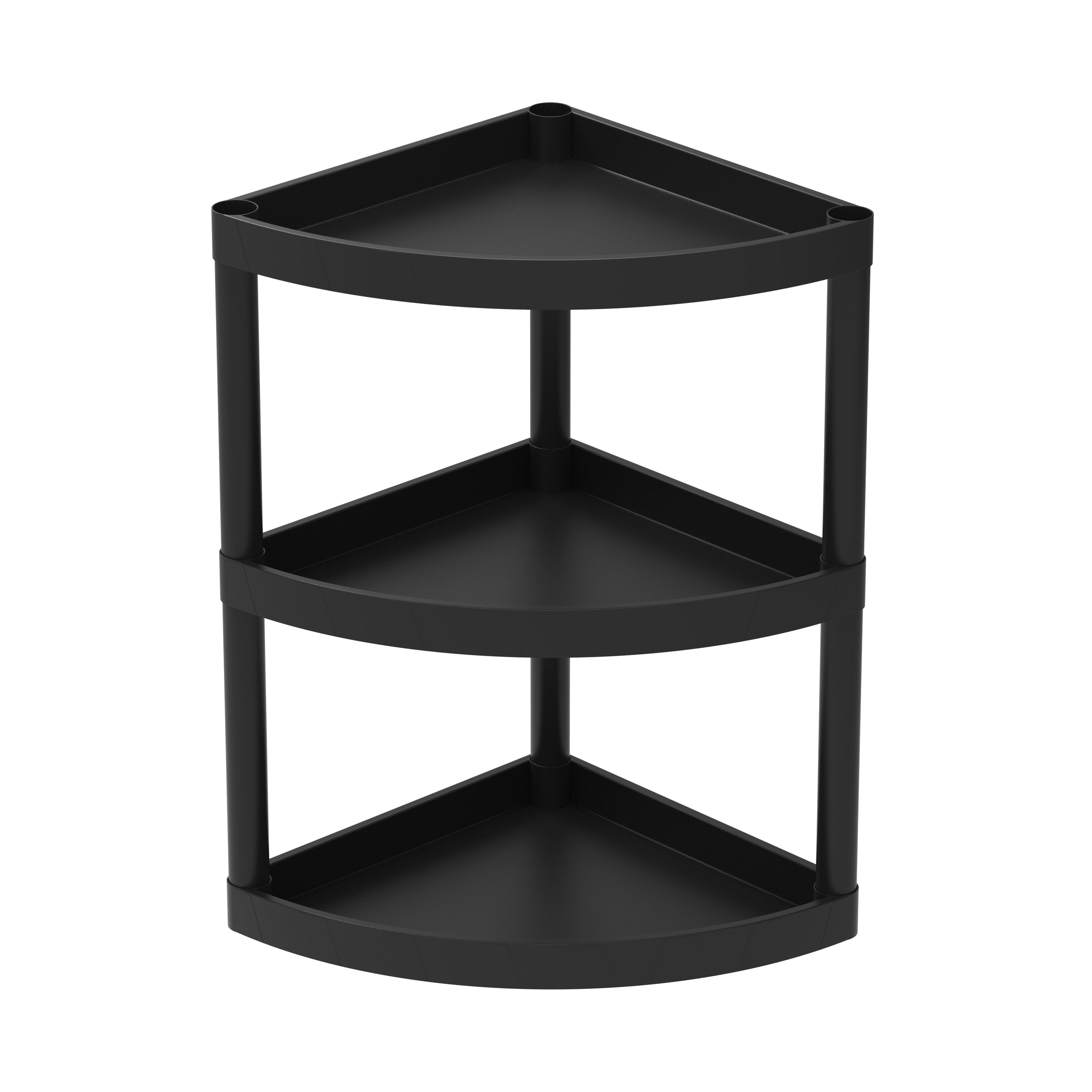 Hyper Tough Plastic 3 Corner Storage Shelf, 20 lb per Shelf Capacity, Black, Adult