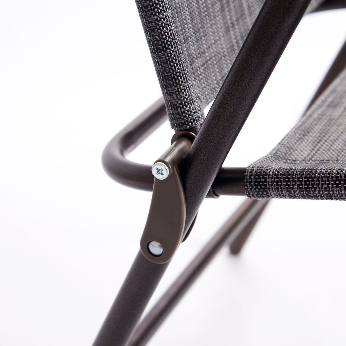 Costway Set of 2 Patio Folding Sling Back Chairs Camping Deck Garden Beach Gray