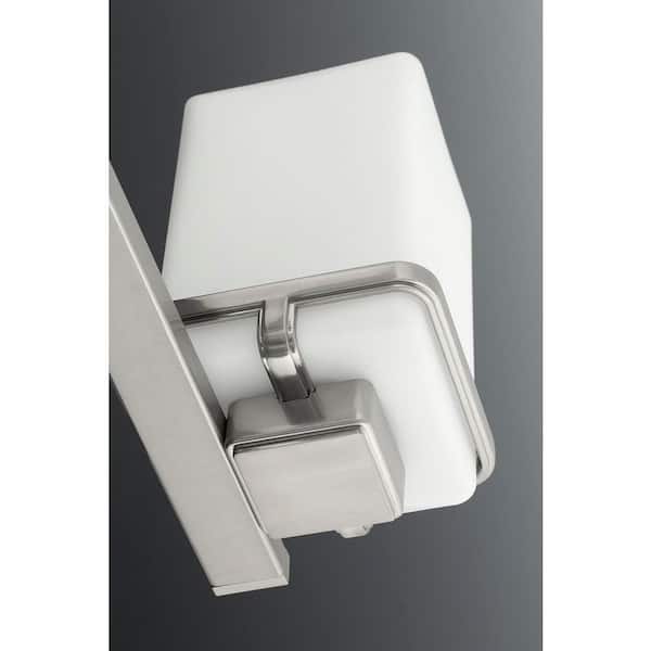 Metric Collection 4-Light Brushed Nickel Etched/Painted White Inside Glass Coastal Bath Vanity Light