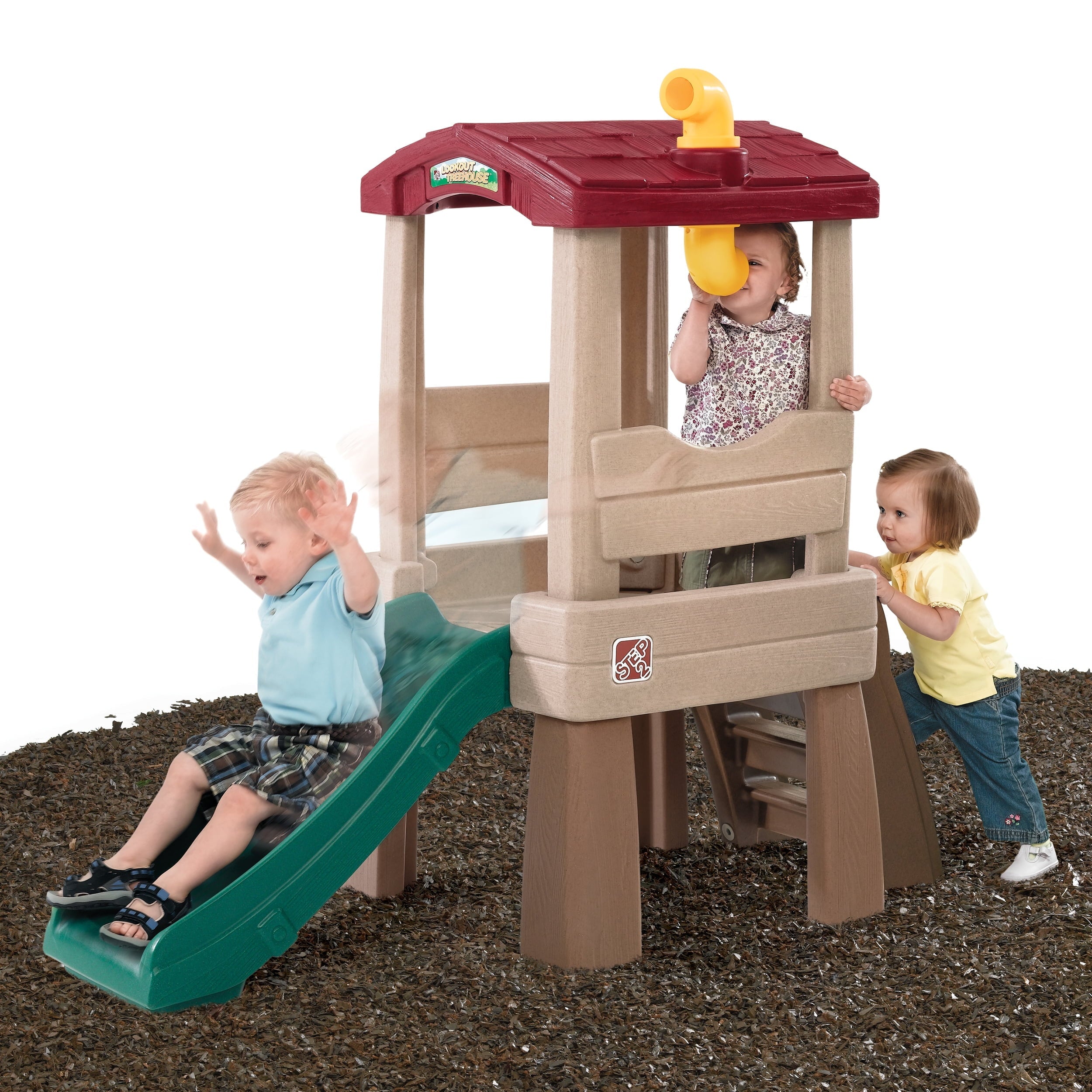 Step2 Naturally Playful Lookout Treehouse Toddler Climber with Slide