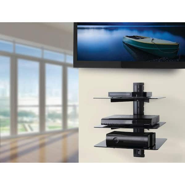 Wall Mounted AV Component Shelving Bracket, 3 Shelf