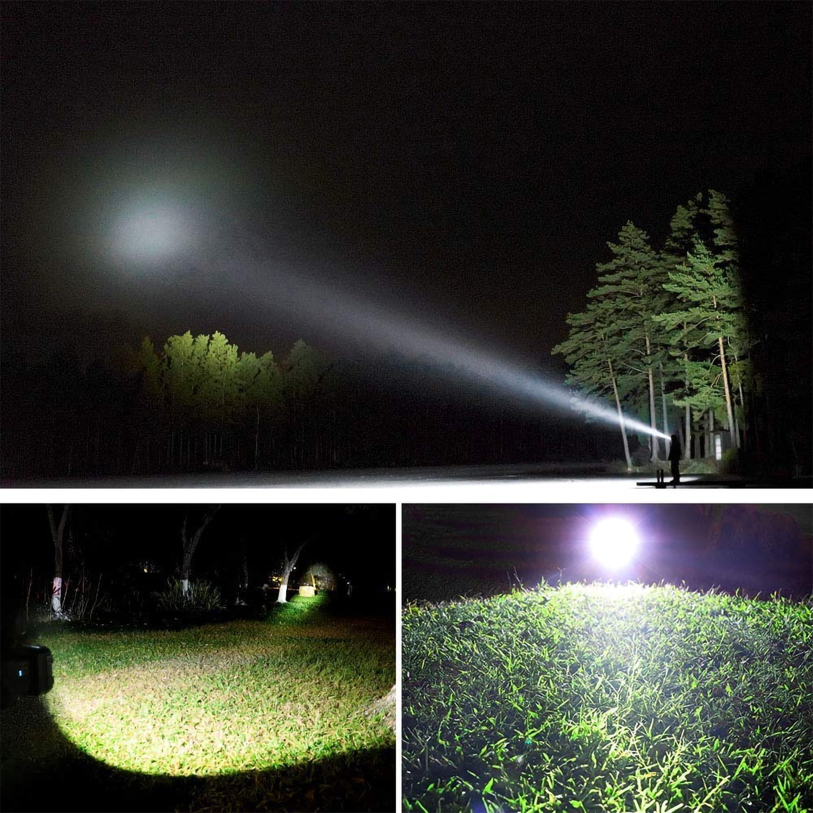 Rechargeable LED Spotlight Flashlight, Super Bright Handheld Searchlight with 5000mAh Battery, 1200 High Lumens Waterproof 7 LED Light Modes for Camping Emergency Use