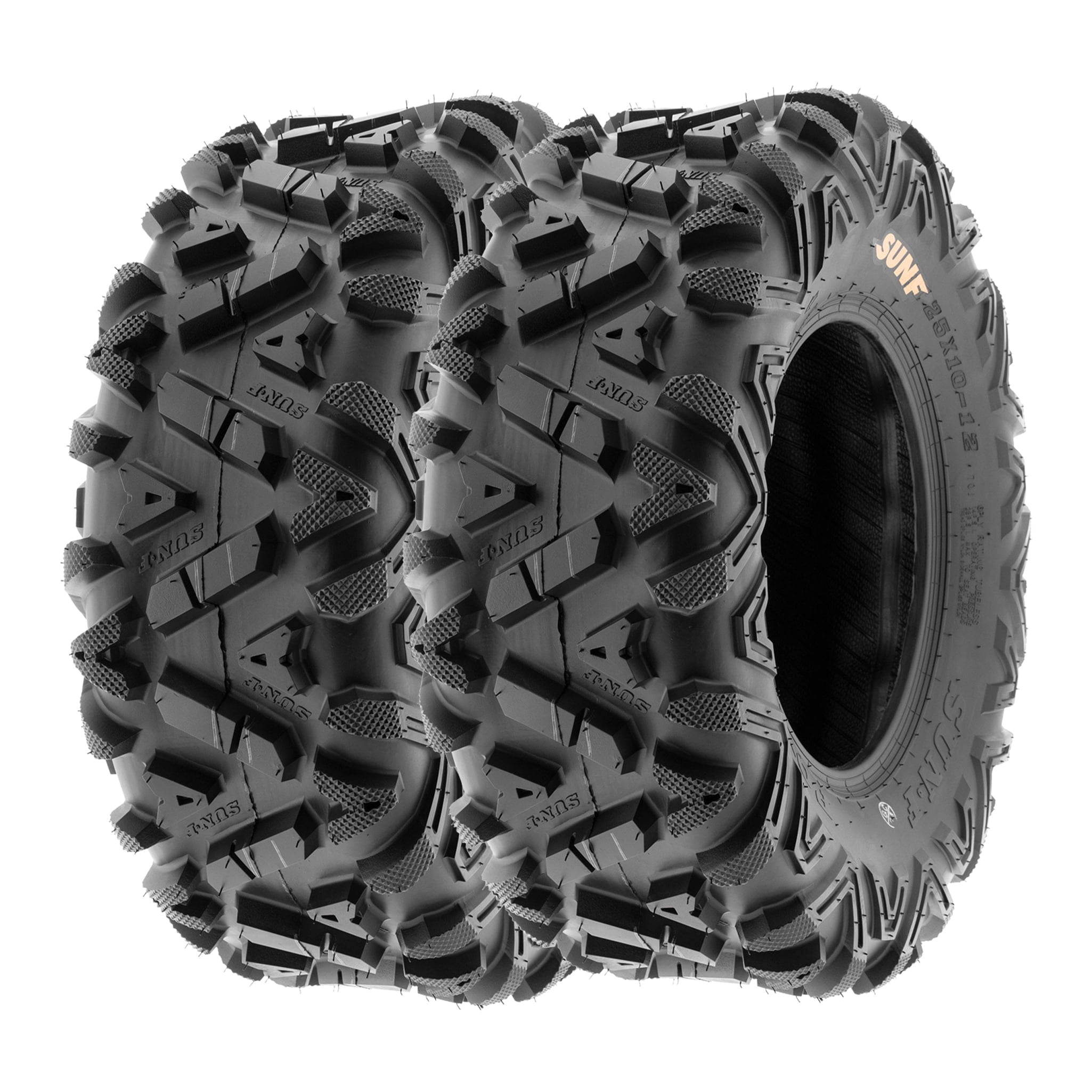 SunF All Terrain ATV UTV Tires 25x8-12 & 25x10-12 6 PR A033 (Complete Full Set of 4)