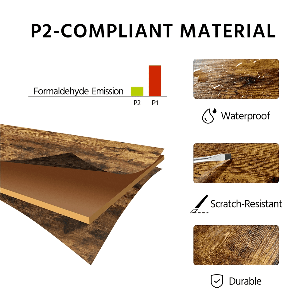 SmileMart 56″H 5-Tier Baker’s Rack with Wire Basket & Power Outlets With 6 S-shaped Hooks & Wire Basket, Rustic Brown