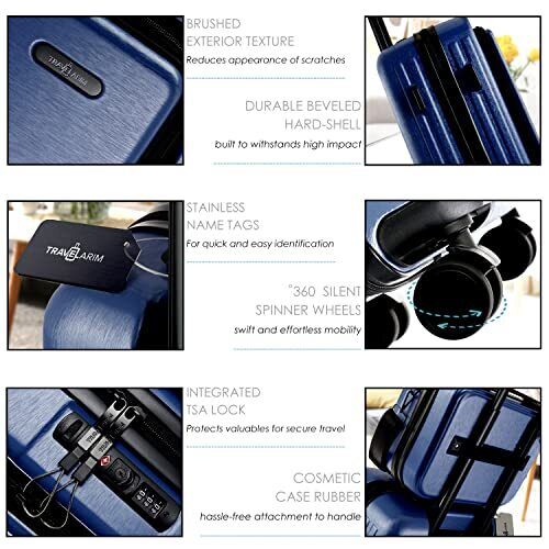 22 Inch Carry On Luggage 22x14x9 Airline Approved, Carry On Suitcase with Whe...