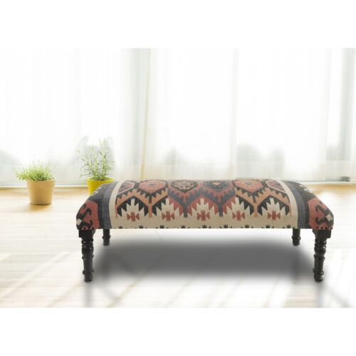 LR Home Colorful Southwestern Indoor Bench 16"W x 47"L x Multi 3'11" x 1'4"