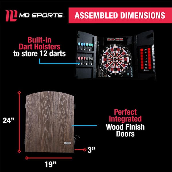 New Haven Electronic Dartboard with Cabinet