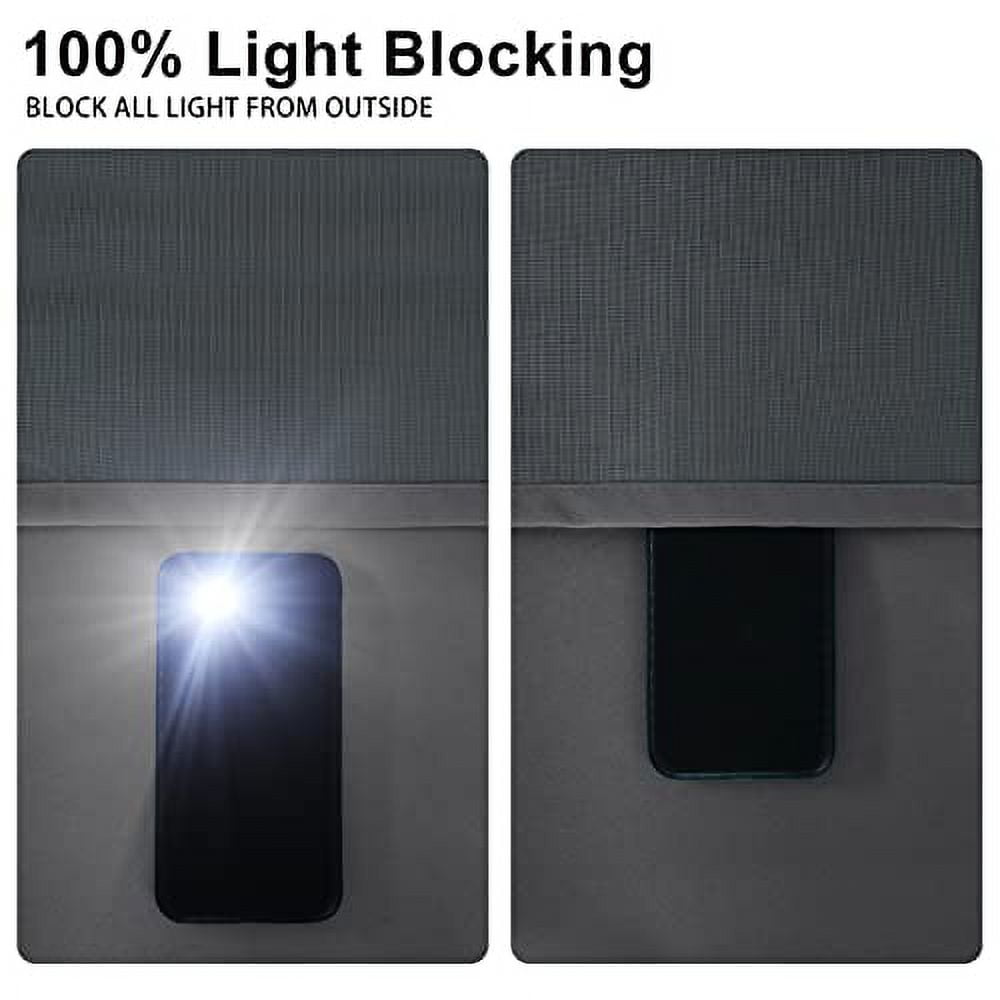 DWCN Room Darkening Grommet Window Curtains Blackout Drapes Total Sun Light Heat Blocking Noise Reducing Thermal Insulated 2 Panels for Living Room (Dark Grey,42