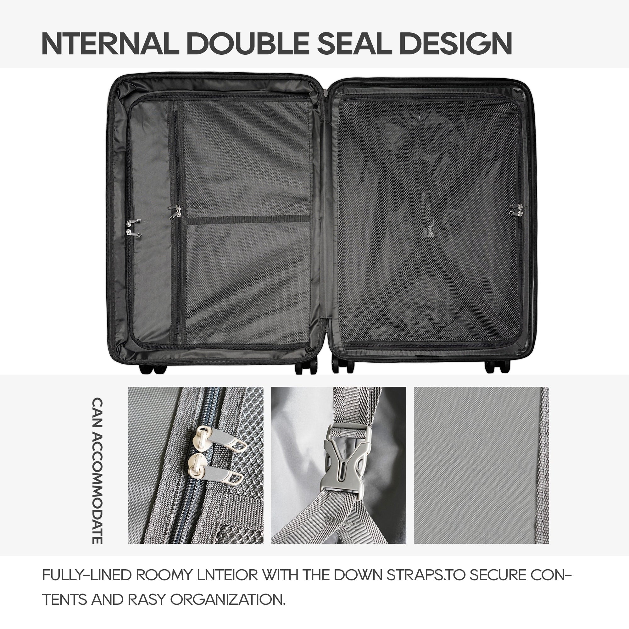 Ginza Travel 3 Piece Hardside Expandable Luggage Sets,PP Hard Luggage with Spinner Wheels,Azure Water