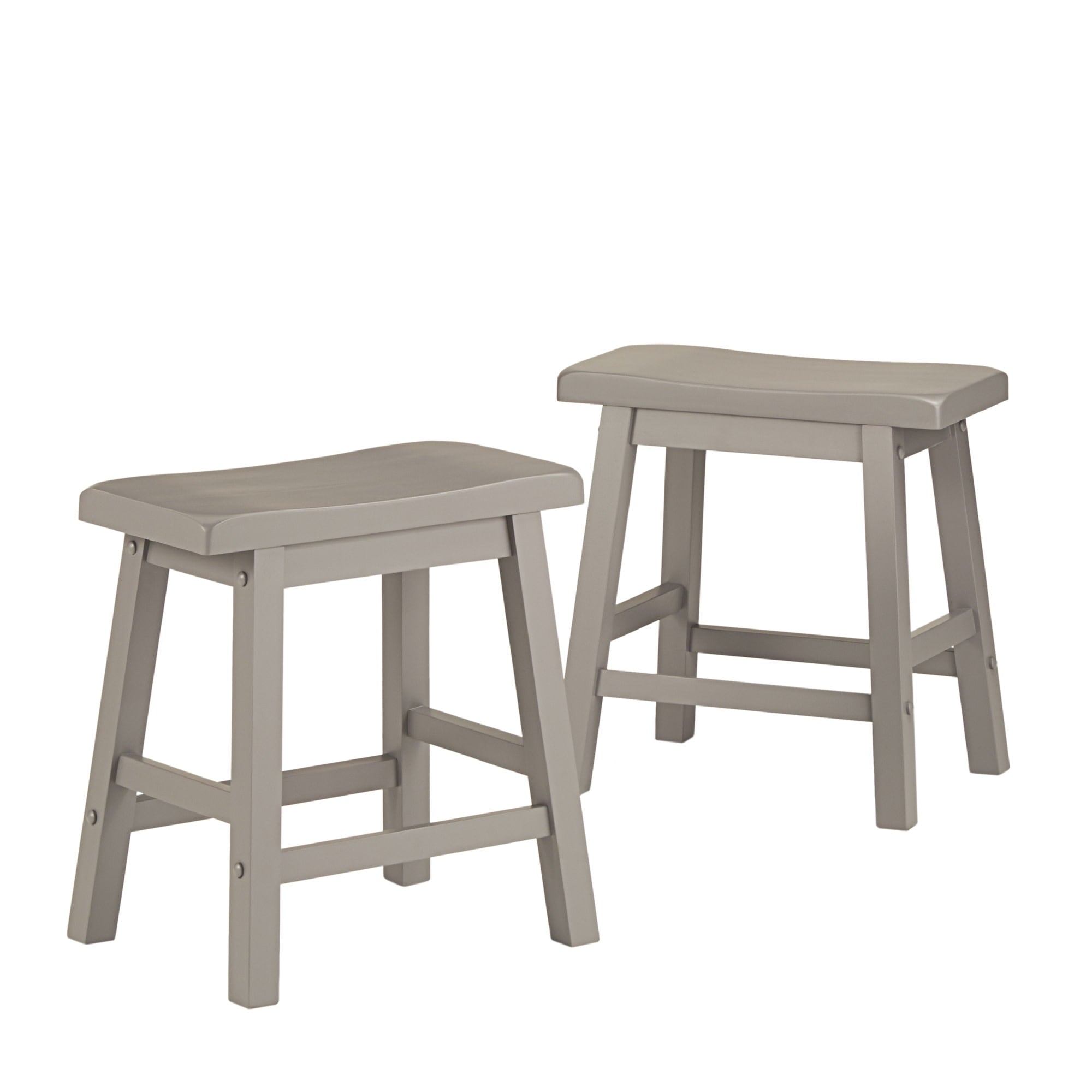 Weston Home Ashby 18-inch Backless Stools, Set of 2, Frost Grey Finish