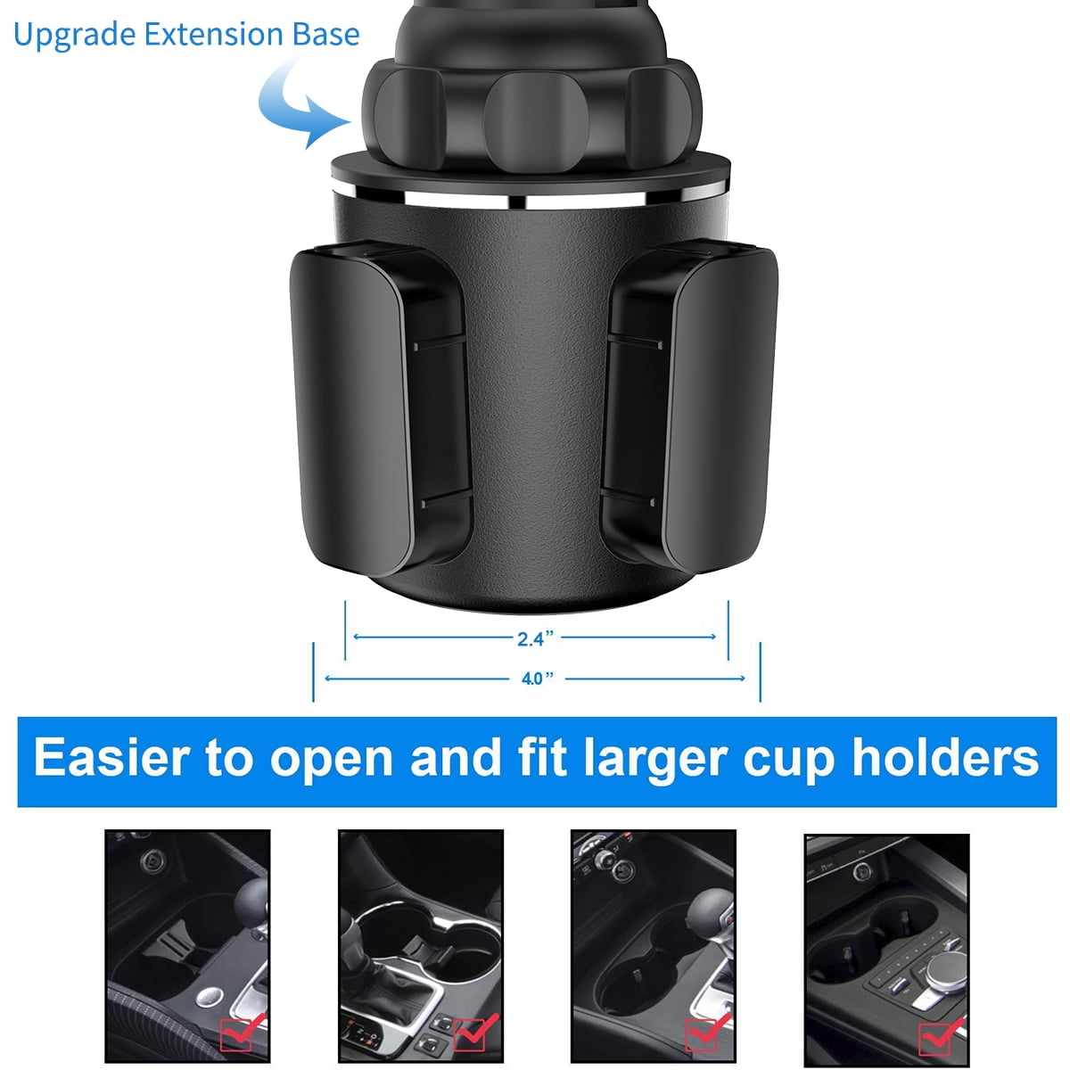 Car Cup Holder Phone Mount Cell Phone Holder Universal Adjustable Cup Holder Cradle Car Mount with Flexible Long Neck for iPhone 12 Pro/XR/XS Max/X/8/7 Plus/Samsung S10+/Note 9/S8 Plus/S7 Edg