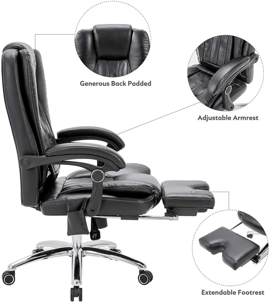 Hommow Massage Office Chair Ergonomic Computer Chair, High Back Executive 3D Chair,Black