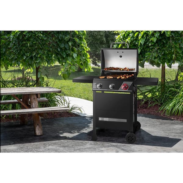 3-Burner Propane Gas Grill in Matte Black with TriVantage Multi-Functional Cooking System