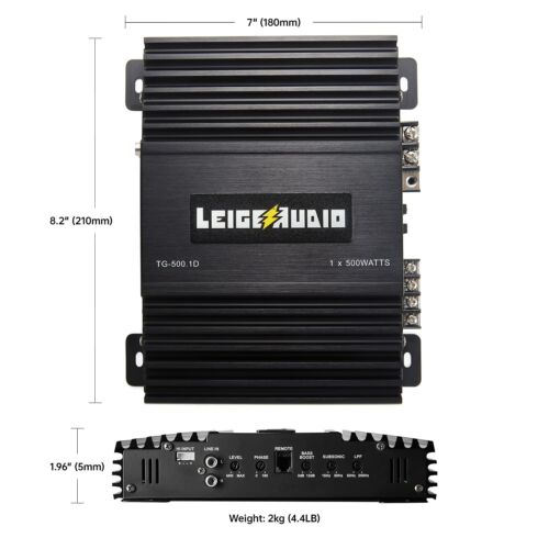 LEIGESAUDIO 500 Watts MonoBlock Amplifier, Class D, 1 Ohm Stable Subwoofer Am...