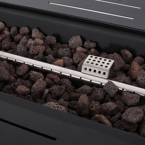 Haraldson Black Rectangular Metal Fire Pit