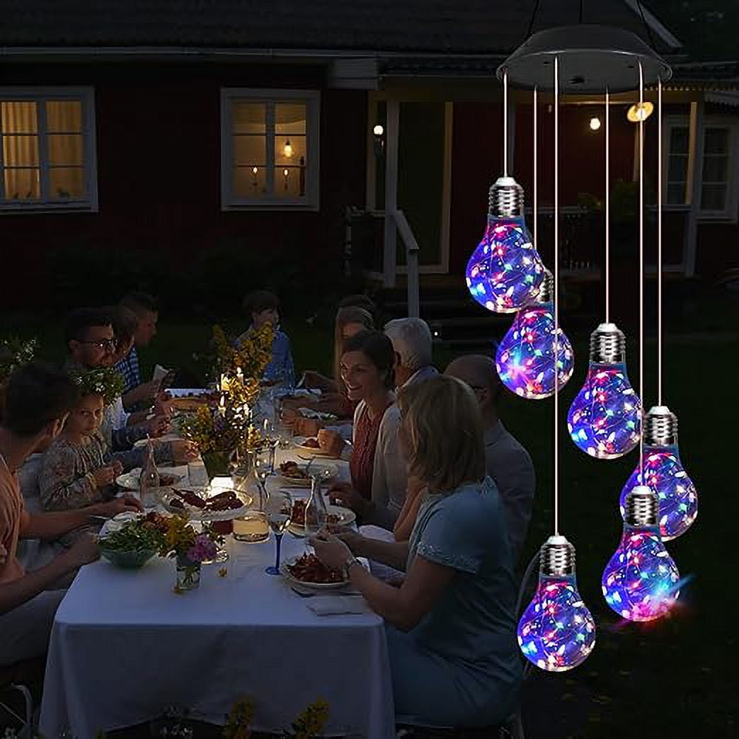 Colorful Lights Solar Wind Chimes for Outside, Hanging Solar Lights Wind Chime for Women Grandma Mom Birthday Windchimes, Christmas Decor for Outdoor Garden Balcony Bedroom Yard