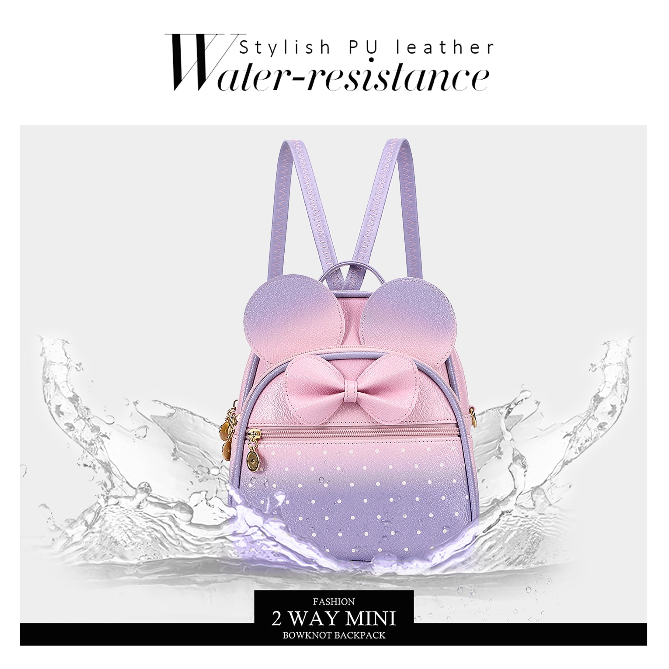 KL928 Women Girls Gradient Fashion Backpack Purse Women's Mini Quilted Zipped Backpack Christmas Gifts