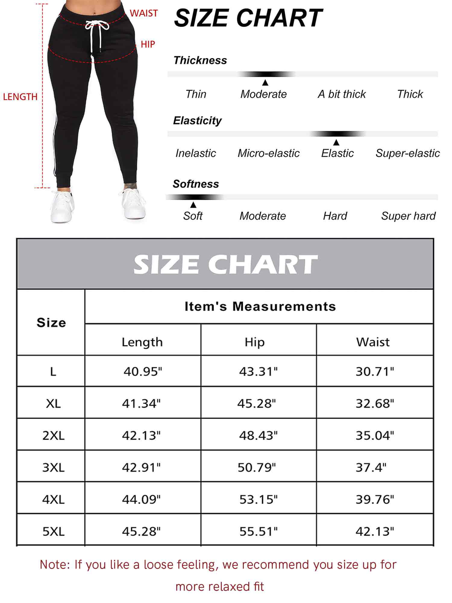 POSESHE Women's Plus Size Sweatpants, Drawstring Slim Fit High Waisted Workout Pants, L-5XL