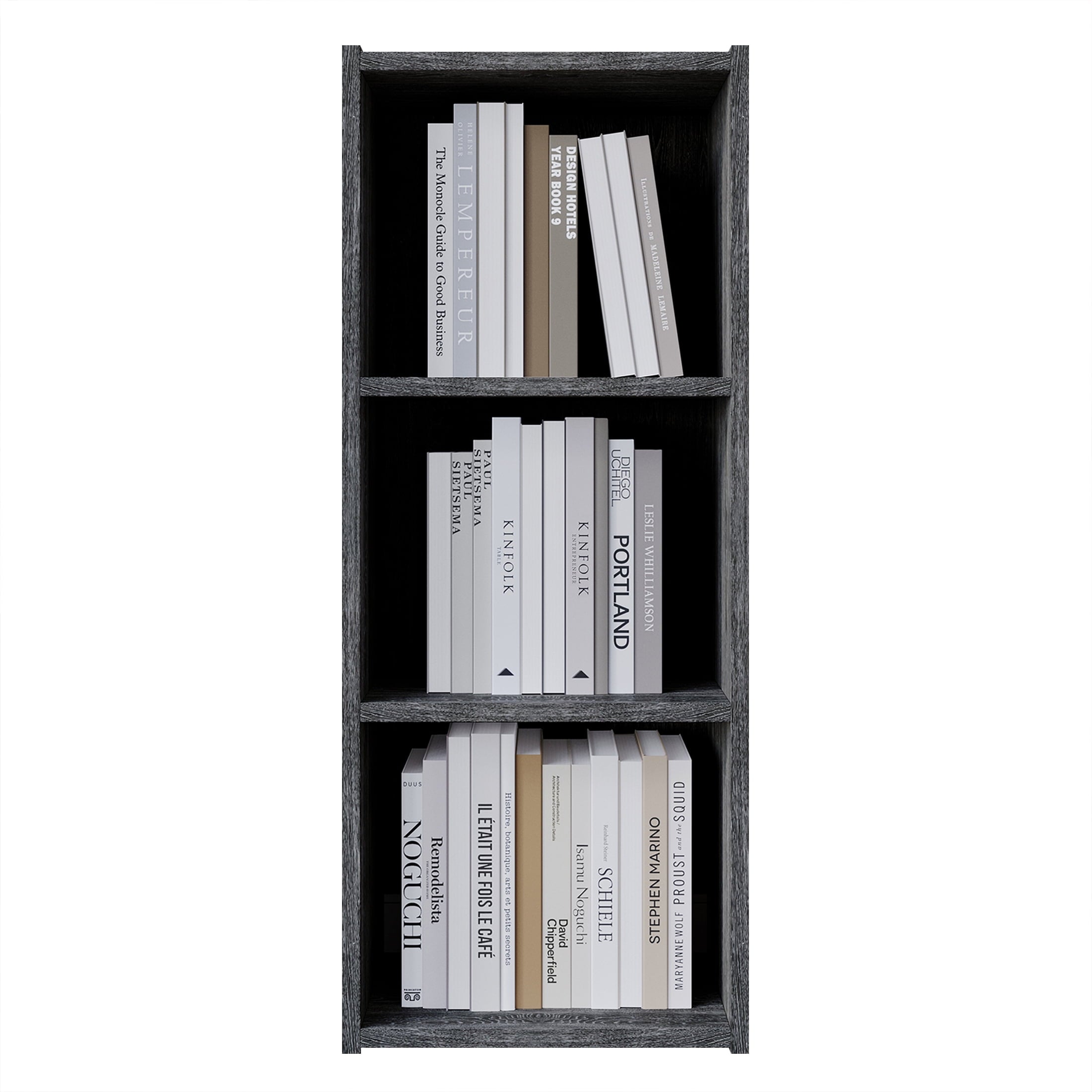 Castle Place Classic 3-Cube Open Shelf Bookcase, Dark Grey